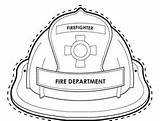 Hat Fireman Printable Template Fire Wearable Preschool Kindergarten Safety Department sketch template