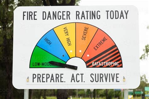 image  fire danger rating sign  road austockphoto