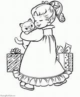 Coloring Pages Kitten Printable Cute Print sketch template