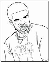 Coloring Pages Drake Rapper African American Easy Drawing Famous Printable Chains Print Color Rake Hop Hip People Getcolorings Template Getdrawings sketch template