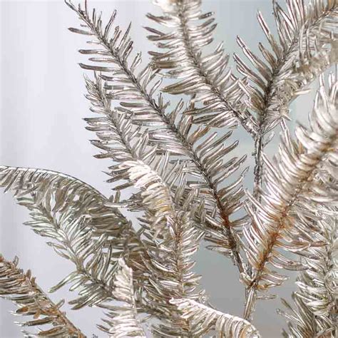 shimmering silver artificial hemlock branch picks  stems floral supplies craft supplies
