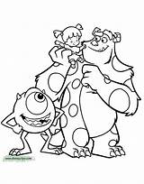 Sulley Monsters Mike Boo Printable Monstersinc Colouring Outline Disneyclips sketch template