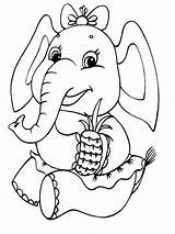 Gajah Mewarnai Lucu Kartun Elephant Elephants Binatang Sketsa Hewan Duduk sketch template