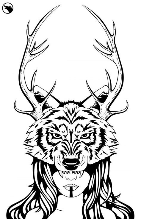wolf head adult coloring pages