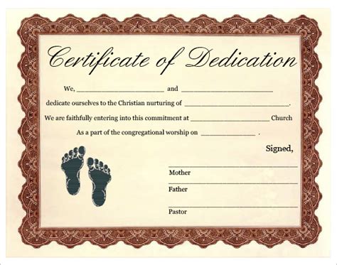 baby dedication certificate template business