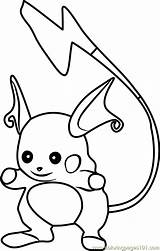 Raichu Coloring Pages Pokemon Go Getcolorings Color Getdrawings sketch template