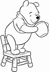 Pooh Winnie Honey Coloring Pot Drawing Pages Printable sketch template
