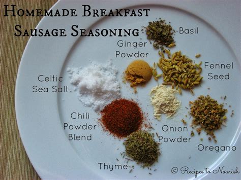recipes  nourish homemade breakfast sausage seasoning