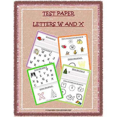 english test paper    nursery  kindergarten  estudynotes
