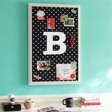 monogram black dottie framed pinboard wall organizers pottery barn teen