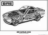 Cutaway 240z Datsun Visit sketch template