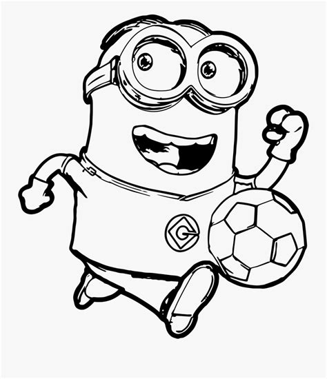 minion soccer coloring page  transparent clipart clipartkey