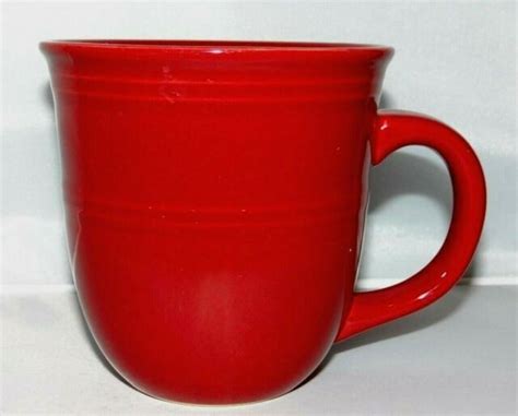 mainstays red sedona oz coffee mug tea cup ceramic embossed ring ribbed ebay