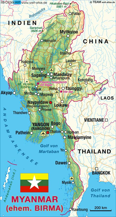 map  myanmar burma country welt atlasde