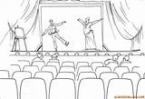 Teatro Obra Dibujar Escenario Funciones Roles Teatral Miembros Creativo Artistas sketch template