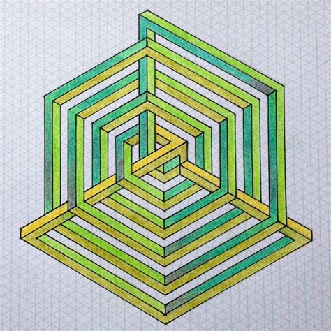 impossible on behance geometric drawing graph paper drawings