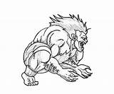 Blanka Fighter Street Power Coloring Pages Angry Template sketch template