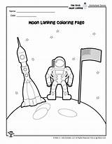 Moon Landing Coloring Activities Kids Space Nasa Worksheets Choose Board Apollo Lesson First Woojr sketch template