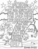 Coloring Pages Exodus Sabbath Bible Keep Adult Kids Sunday School Colouring Holy Lds Scripture Doodle Sheets Printable Commandments Choose Board sketch template