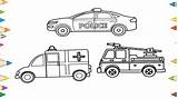 Police Fire Car Truck Drawing Kids Coloring Ambulance Pages Draw Line Drawings Cars Trucks Paintingvalley Choose Board Visit sketch template