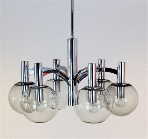 chrome glass chandelier  kaiser leuchten germany