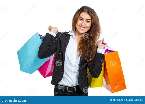 cute girl  shopping bags stock photo image  activity shopper