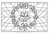 Stained Glass Coloring Christmas Wreath Pages Supercoloring Printable Categories sketch template
