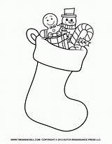 Stocking Christmas Coloring Pages Clip Template Popular Decorations sketch template