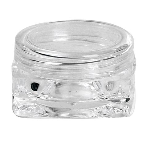 clear square amenity jar wclear lid  oz  ct jar lidded square
