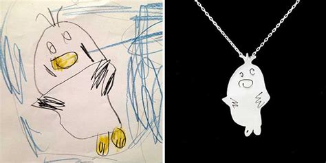 artistas convierten dibujos de niños en bellas joyas