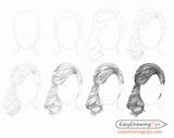 Hair Step Draw Curly Drawing Tutorial sketch template