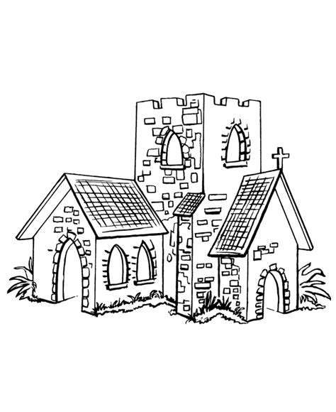 bluebonkers medieval churches coloring sheets small church