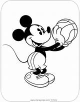 Mickey Coloring Mouse Pages Classic Pdf Basketball Disneyclips Playing Funstuff sketch template