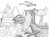 Dilophosaurus Frill sketch template