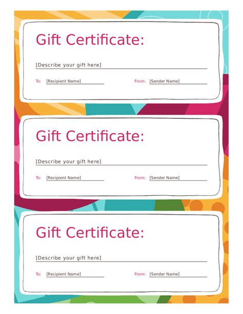 gift certificate form fillable printable  forms handypdf