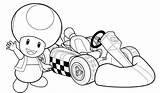 Mario Kart Coloring Pages Wii Super Smart Toad Cart Printable Drawing Boys Colouring Print Party Bros Characters Luigi Sheets Kids sketch template