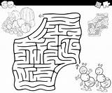 Maze Coloring Fruits Ants Pages Printable Vector Kids Labyrinth Fruit Mazes Premium Kidsactivities Online Ant Choose Board sketch template