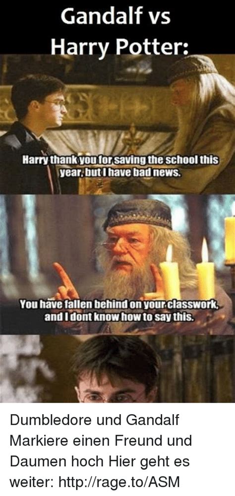 Gandalf Vs Harry Potter Harry Thankyouforsaving The School