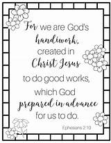 Handiwork Ephesians Purpose Masterpiece Verse sketch template