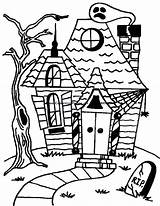Haunted House Coloring Pages Printables Getcolorings sketch template