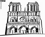 Dame Notre Catedral Paris Colorir Para Desenho Da Monumentos Fachada Um Escolha Pasta sketch template