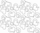 Fancy Pantograph Hearts Heart Quilting Quilt sketch template