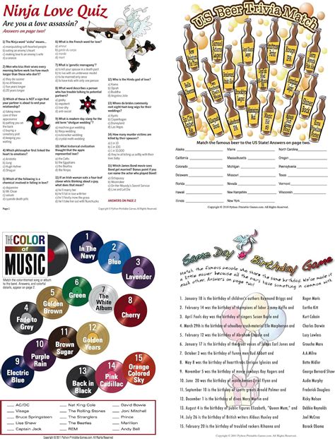 amazoncom printable birthday party games  adults pack  games