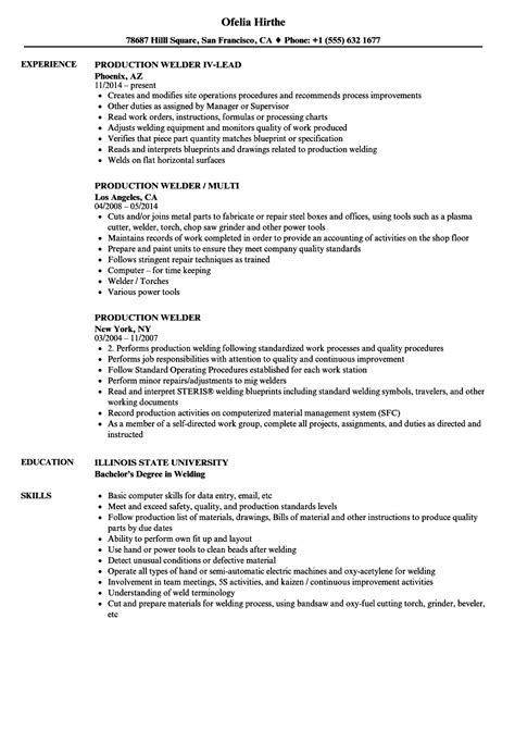 welder job description  resume mryn ism