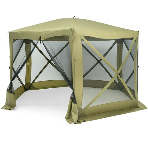 gymax portable pop   sided canopy instant gazebo screen tent green walmartcom walmartcom