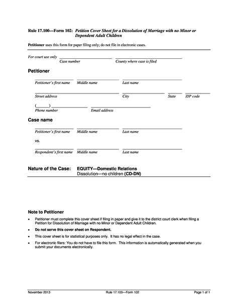 fake divorce papers template