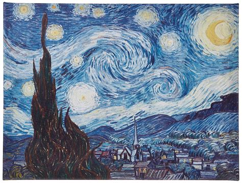wieco art starry night  van gogh famous oil paintings reproduction