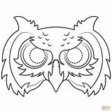 Mask Coloring Owl Printable Pages Owls Template Supercoloring Easy Animal Masks Drawing Source Templates sketch template