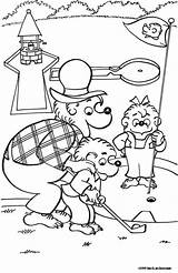 Coloring Pages Berenstain Bears Golf Putt Kids Mini Miniature Color Bear Playing Papa Colouring Sheets Brother Sister Sheet Printable Activity sketch template