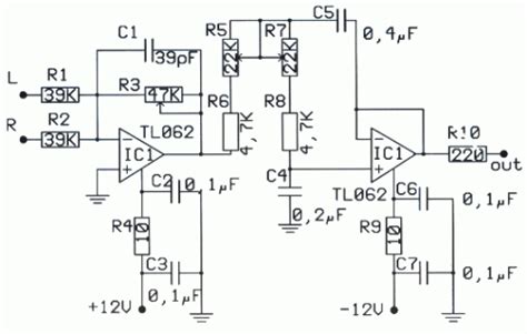 subwoofer pre amp filter circuit electronic circuit